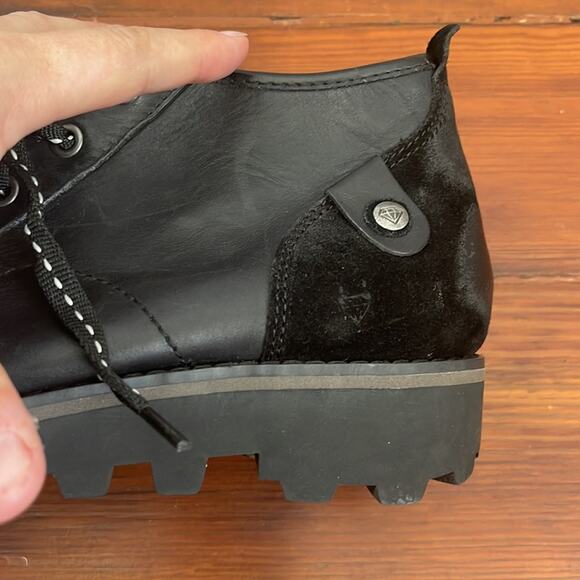 London Underground Joe Blake lugged sole leather lace up ankle boots sz 7.5 - Picture 8 of 10